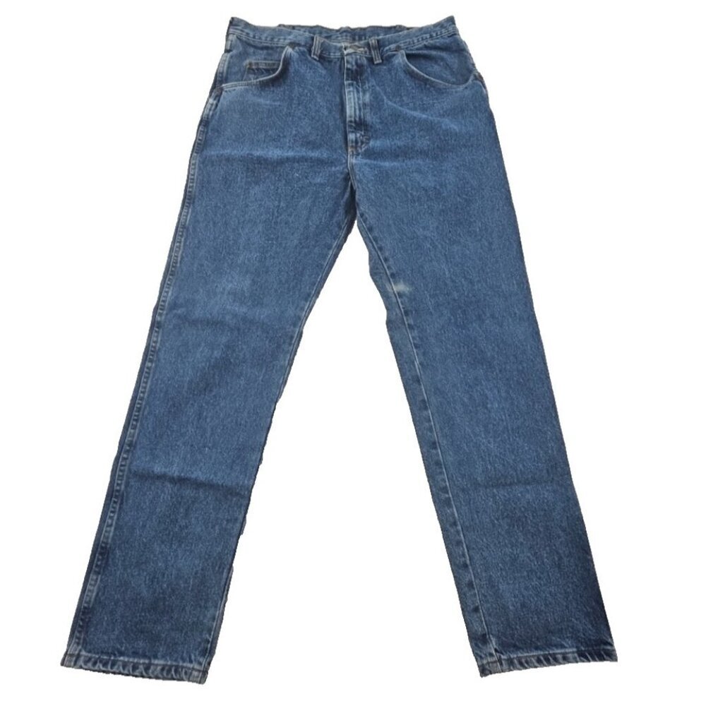 Wrangler‎ Jeans Men's 33 x 32 Med Wash Western Straight Leg EUC VTG 96501DS
